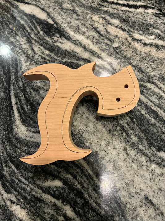 Quarter Sawn Cherry Saw Handle Blank – Pre-Slotted for Saw Blade & Folded Back